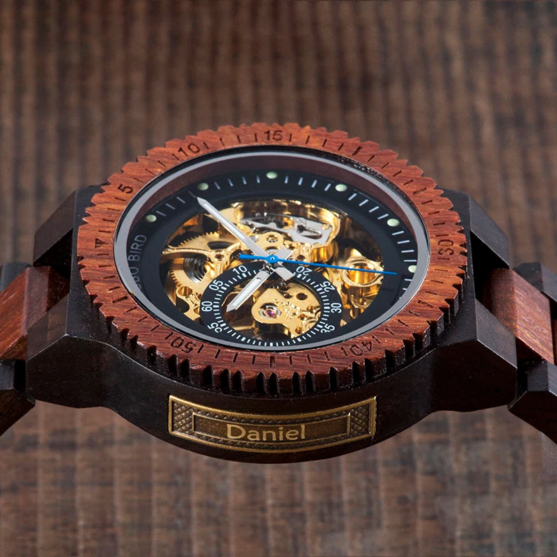Personalized Watch Men BOBO BIRD Wood Automatic Watches Relogio Masculino Custom Anniversary Gifts for Him Free Engraving - Uknowucme