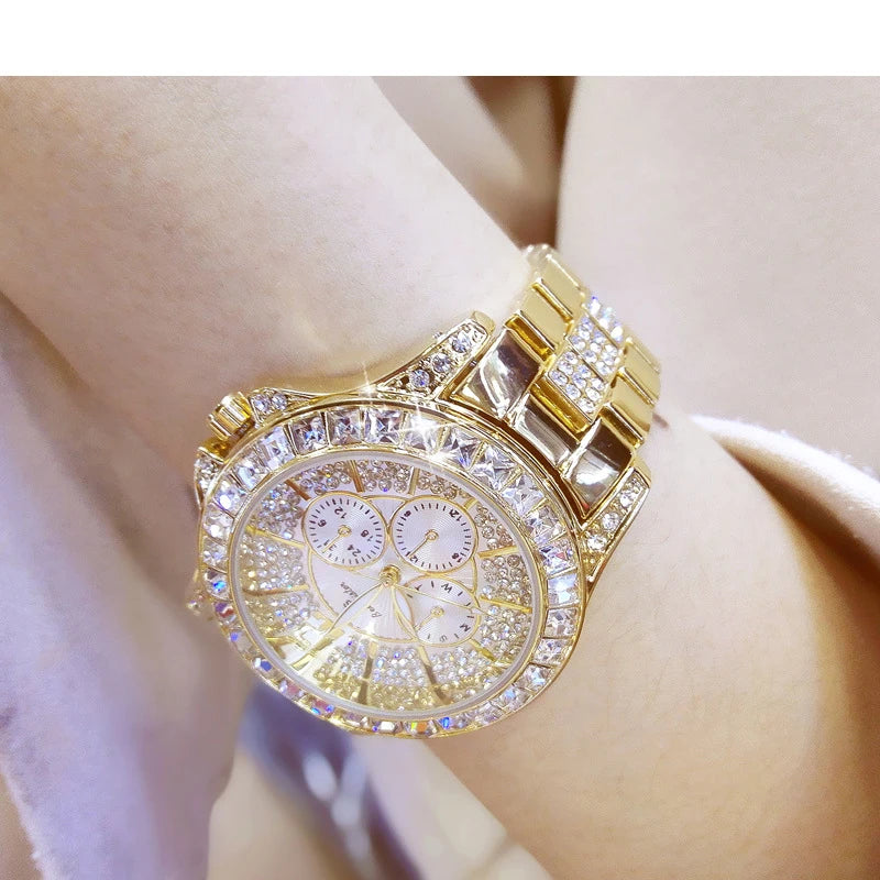 Women Watches Quartz Diamond Luxury Watch Fashion Top Brand Wristwatch Fashion Watch Ladies Crystal Jewelry Rose Gold Watch - Uknowucme