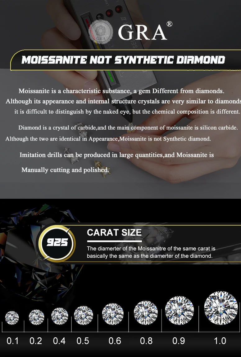 Moissanite Finger Rings Men Certificate Square Couple Ring For Women Luxury 925 Sterling Silver High Quality Hip Hop Jewelry - Uknowucme