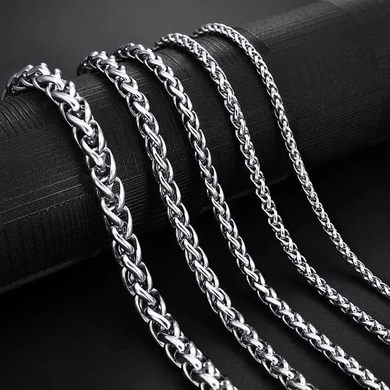 Stainless Steel Chain Necklace for Men Women Curb Cuban Link Chain Gold Color Silver Color Punk Choker Fashion Male Jewelry Gift - Uknowucme