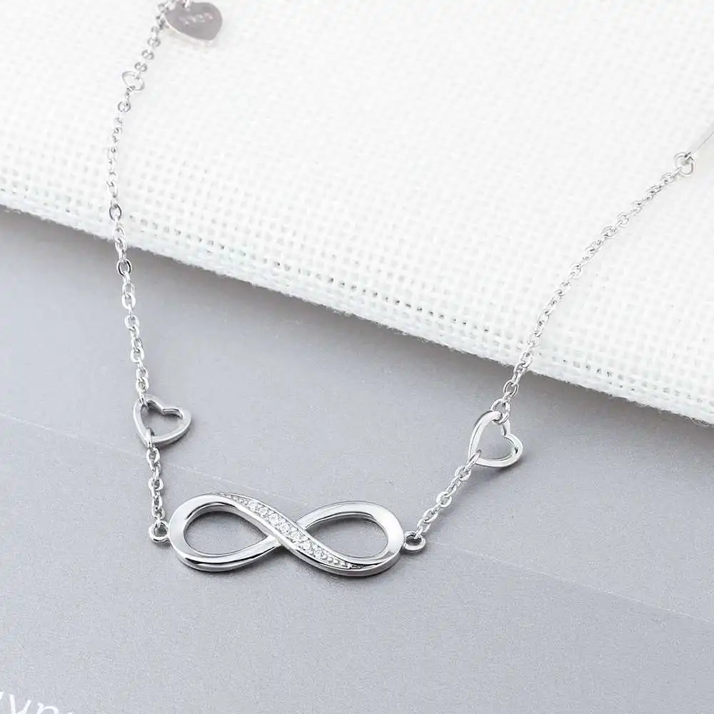 925 Sterling Silver Infinity Bracelets for Women Adjustable Friendship Bracelets & Bangles Wedding Gift Ideas