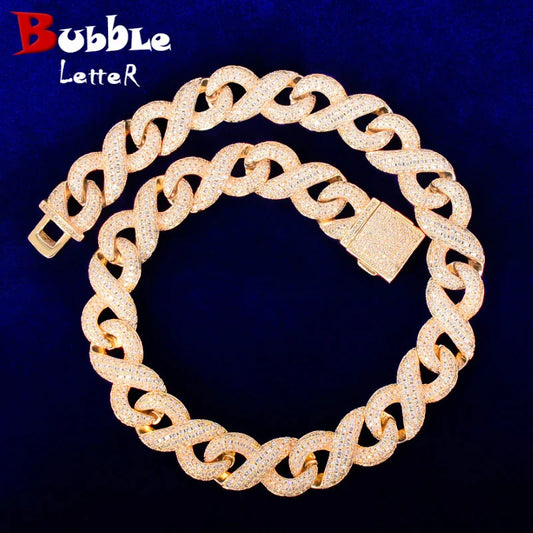 Bubble Letter Cuban Link Chain for Man Necklace Gold Color Choker Fashion Charms Hip Hop Rock Jewelry 2021 Trend