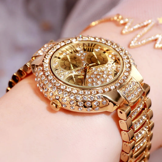 Luxury watch women ladies Stainless Steel bracelet watch diamond Fashion waterproof quartz watch relogio feminino Wristwatches - Uknowucme