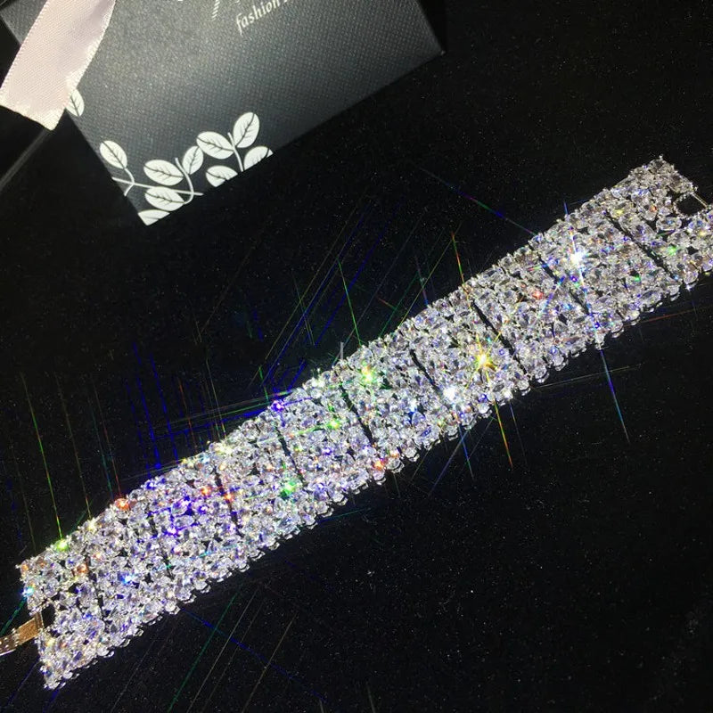 14K White Gold Lab Diamond Bracelet Bangle 925 Sterling Silver Engagement Wedding Bracelets For Women Bridal Fine Party Jewelry - Uknowucme