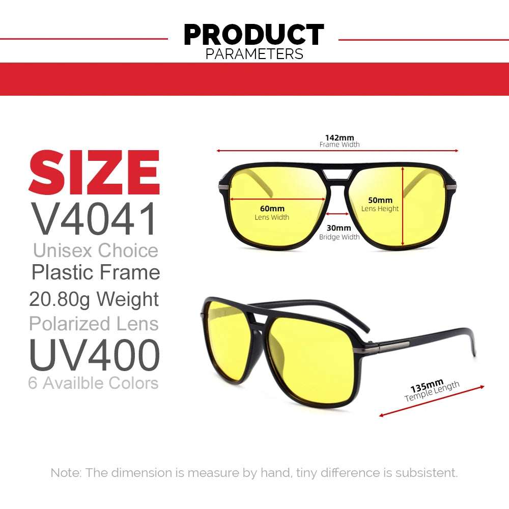 VIVIBEE Men Photochromic Night Vision Sunglasses Color Change Transition 2025 Yellow Big Sun Glasses Oversized Polarized Goggles - Uknowucme