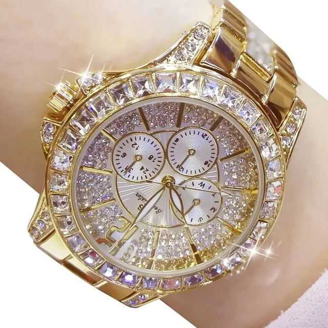 Women Watches Quartz Diamond Luxury Watch Fashion Top Brand Wristwatch Fashion Watch Ladies Crystal Jewelry Rose Gold Watch - Uknowucme