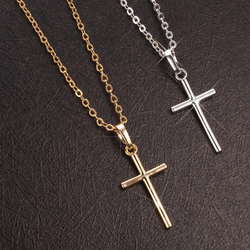 Fashion Female Cross Pendants dropshipping Gold Black Color Crystal Jesus Cross Pendant Necklace Jewelry For Men/Women Wholesale - Uknowucme