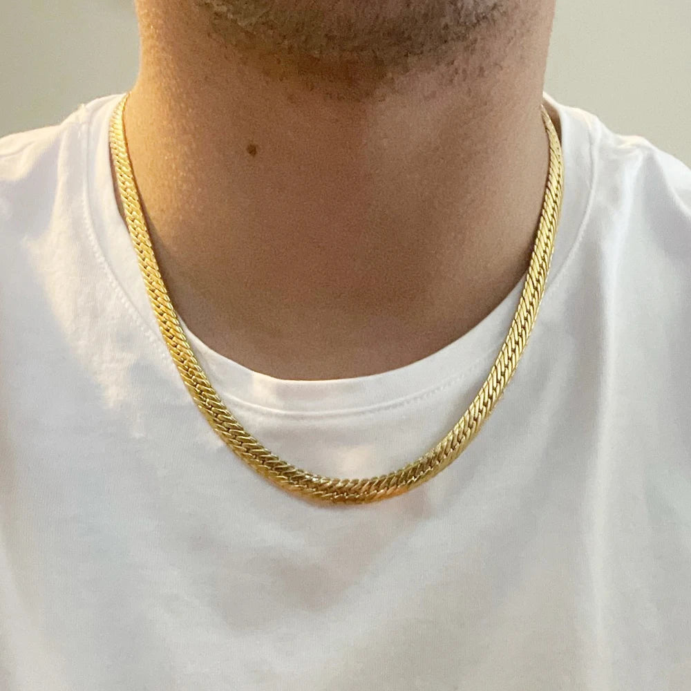 Hiphop Gold Chain For Men Hip Hop Chain Necklace 8MM Gold Color Curb Long Chain Necklaces Men's Jewelry Colar Collier - Uknowucme