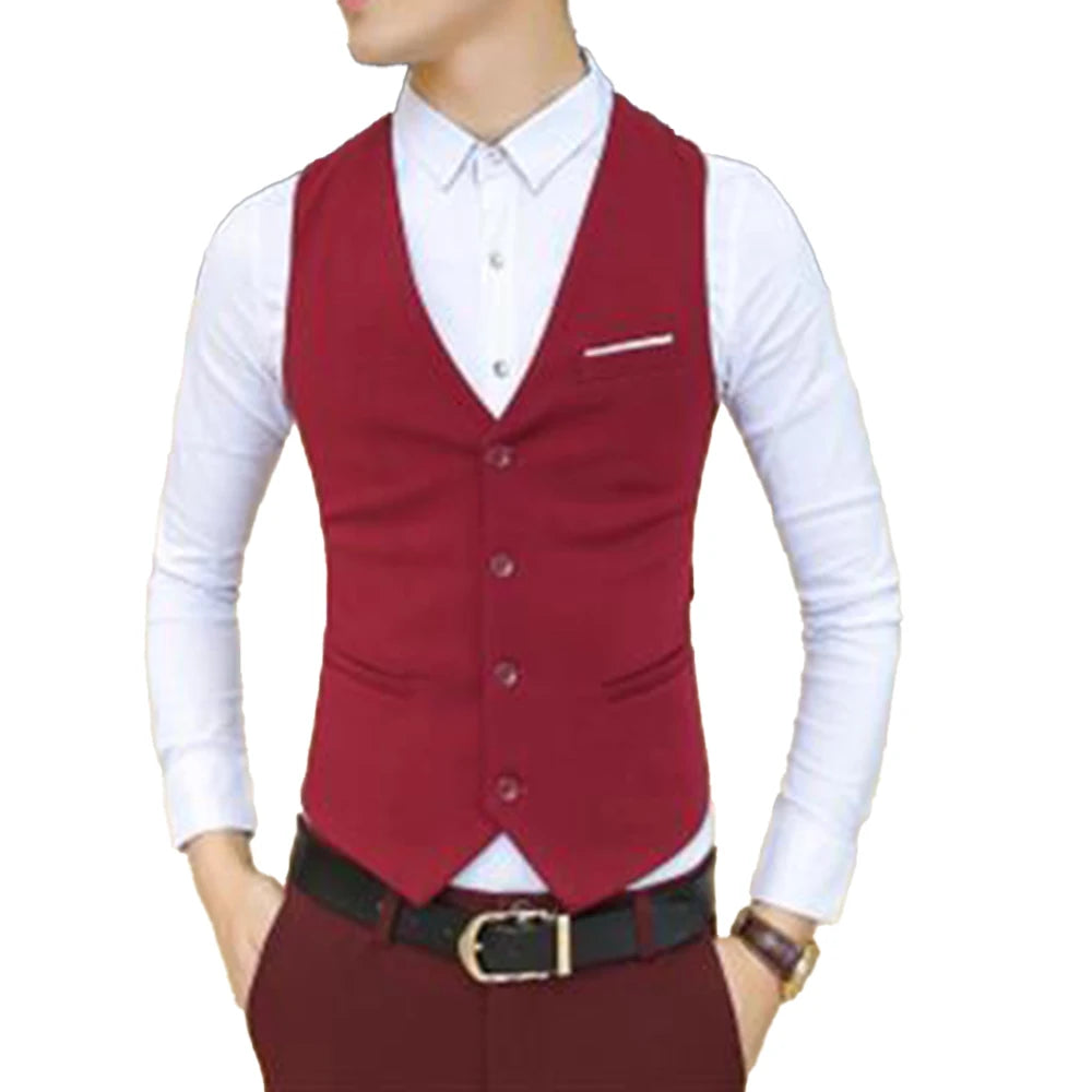 Men's Navy Blue Dress Suit Vest Waistcoat 2020 New Slim Fit V Neck Tuxedo Vest Men Formal Business Smart Casual Gilet Homme 3XL - Uknowucme