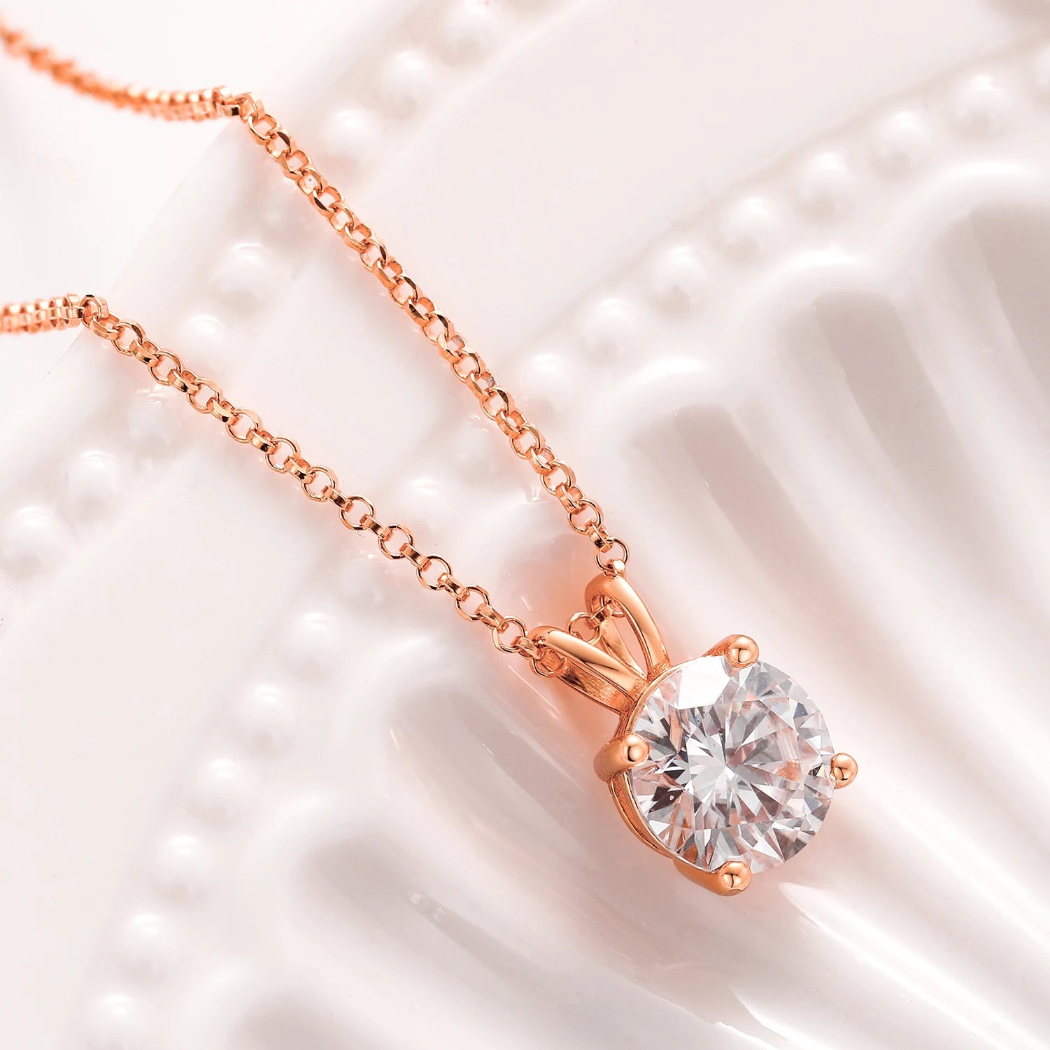Classic 0.1-2 Carat Real Moissanite Pendant Necklace For Women Top Quality 100% 925 Sterling Silver Wedding Party Fine Jewelry - Uknowucme