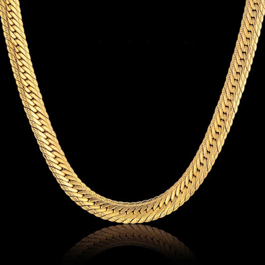 Hiphop Gold Chain For Men Hip Hop Chain Necklace 8MM Gold Color Curb Long Chain Necklaces Men's Jewelry Colar Collier - Uknowucme