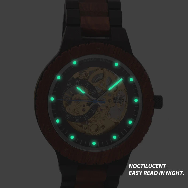 Personalized Watch Men BOBO BIRD Wood Automatic Watches Relogio Masculino Custom Anniversary Gifts for Him Free Engraving - Uknowucme