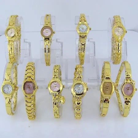 10pcs/Lot , Wholesale Price Mixed Bulk Cute Lovely Gold Lady Women Watches Quartz Wristwatch Gifts Hot Sale JB4T - Uknowucme