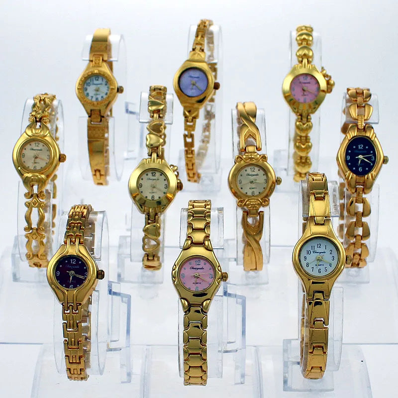 10pcs/Lot , Wholesale Price Mixed Bulk Cute Lovely Gold Lady Women Watches Quartz Wristwatch Gifts Hot Sale JB4T - Uknowucme