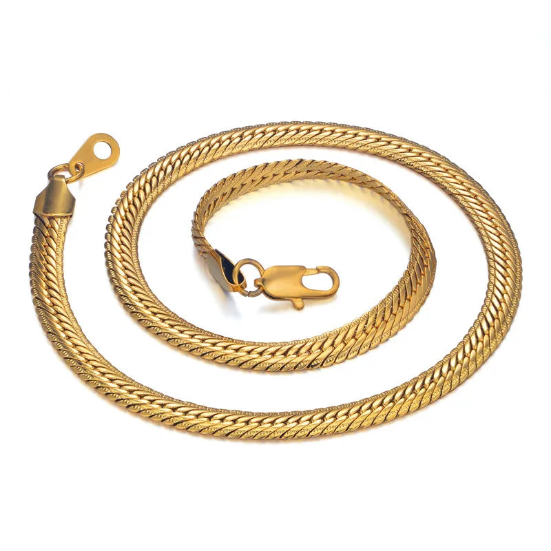 Hiphop Gold Chain For Men Hip Hop Chain Necklace 8MM Gold Color Curb Long Chain Necklaces Men's Jewelry Colar Collier - Uknowucme