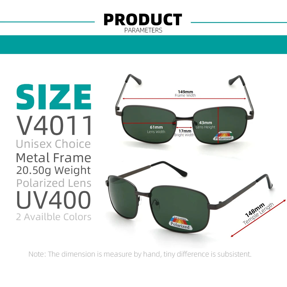 VIVIBEE Classic Rectangle Style Men's Polarized Sunglasses Retro Square Polarizing Sun Glasses for Male UV400 Eyewear - Uknowucme