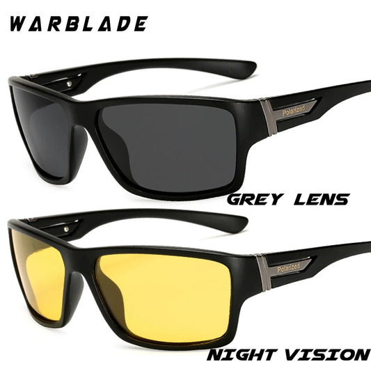 WarBLade Night Vision Sunglasses for Men UV400 Protection Night Driving Glasses Male HD Polarized Yellow Lens Sun Glasses W1821 - Uknowucme