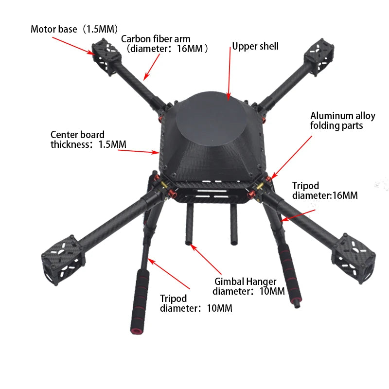 Drone Flyroun LX450 con marco 450 para RC MK MWC 4 ejes RC Multicopter Quadcopter Heli Multi-Rotor con tren de aterrizaje - Uknowucme