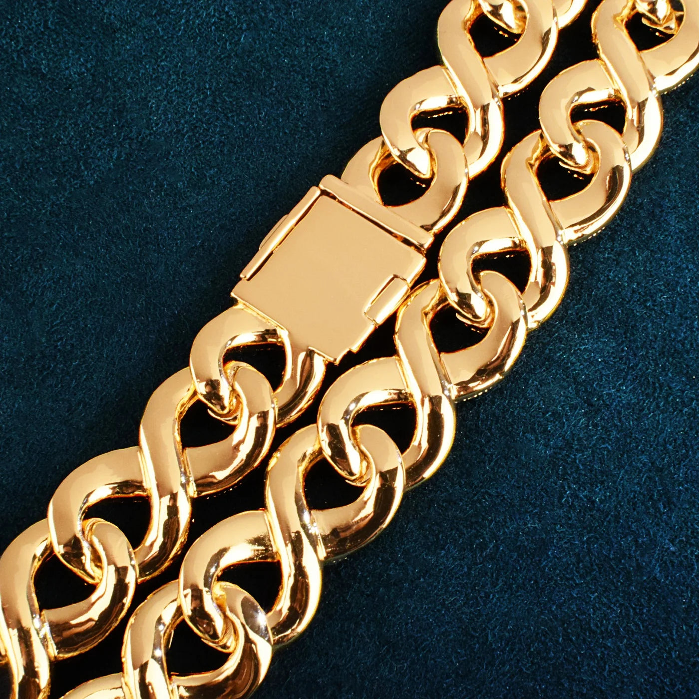 Gold Color Infinity Style Miami Cuban Chain Necklace For Men Iced Out Zircon Hip Hop Link Choker Fashion Rock Jewelry 16mm - Uknowucme