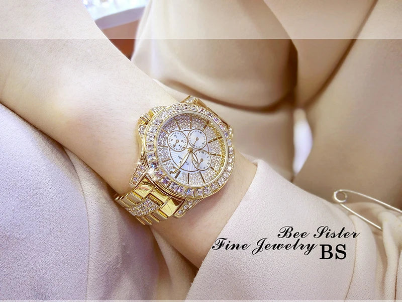 Women Watches Quartz Diamond Luxury Watch Fashion Top Brand Wristwatch Fashion Watch Ladies Crystal Jewelry Rose Gold Watch - Uknowucme