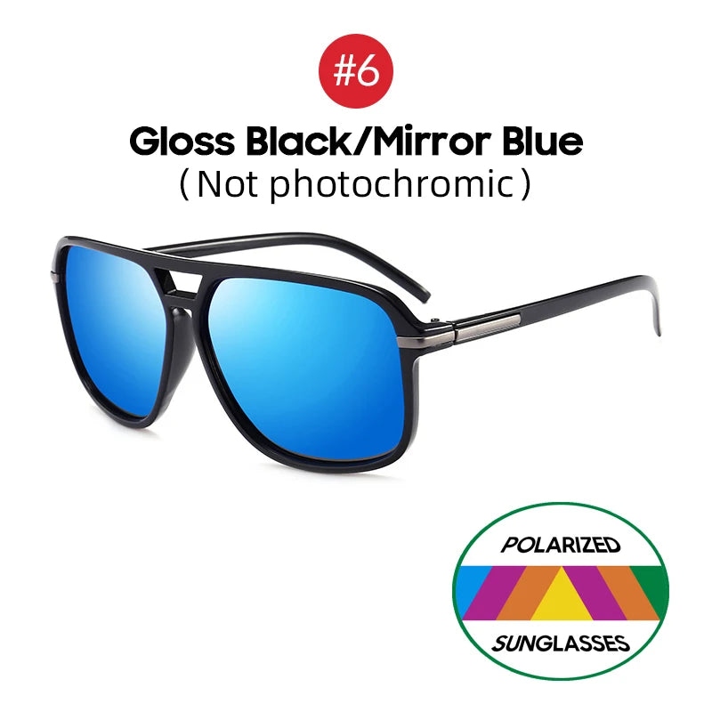 VIVIBEE Men Photochromic Night Vision Sunglasses Color Change Transition 2025 Yellow Big Sun Glasses Oversized Polarized Goggles - Uknowucme