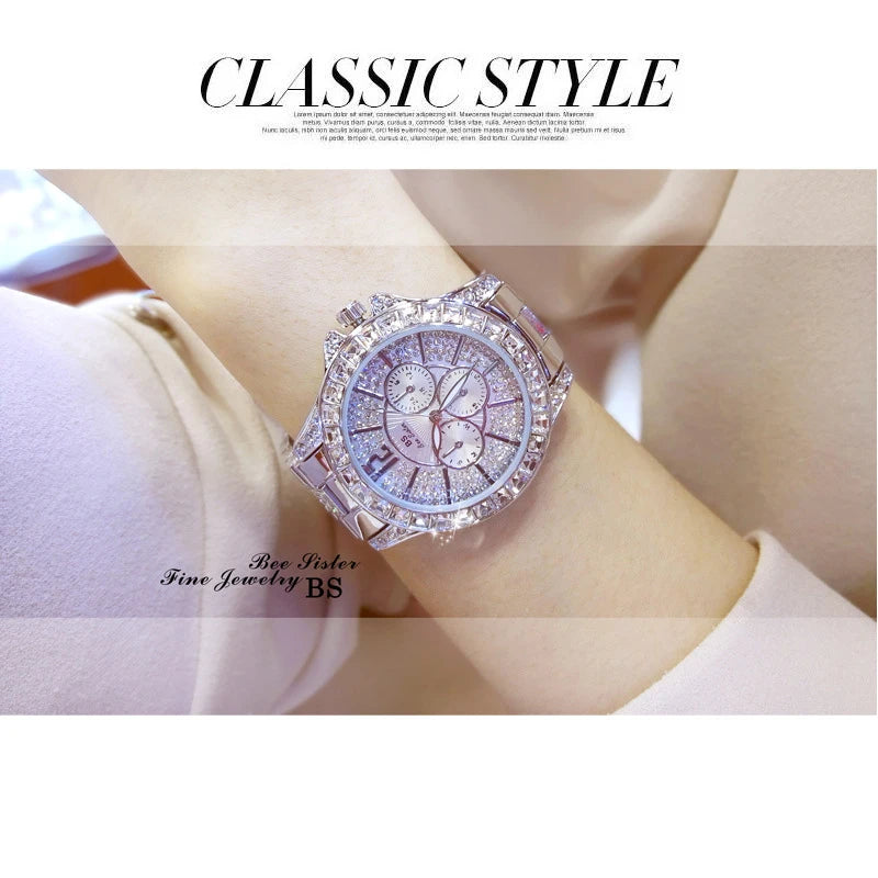 Women Watches Quartz Diamond Luxury Watch Fashion Top Brand Wristwatch Fashion Watch Ladies Crystal Jewelry Rose Gold Watch - Uknowucme