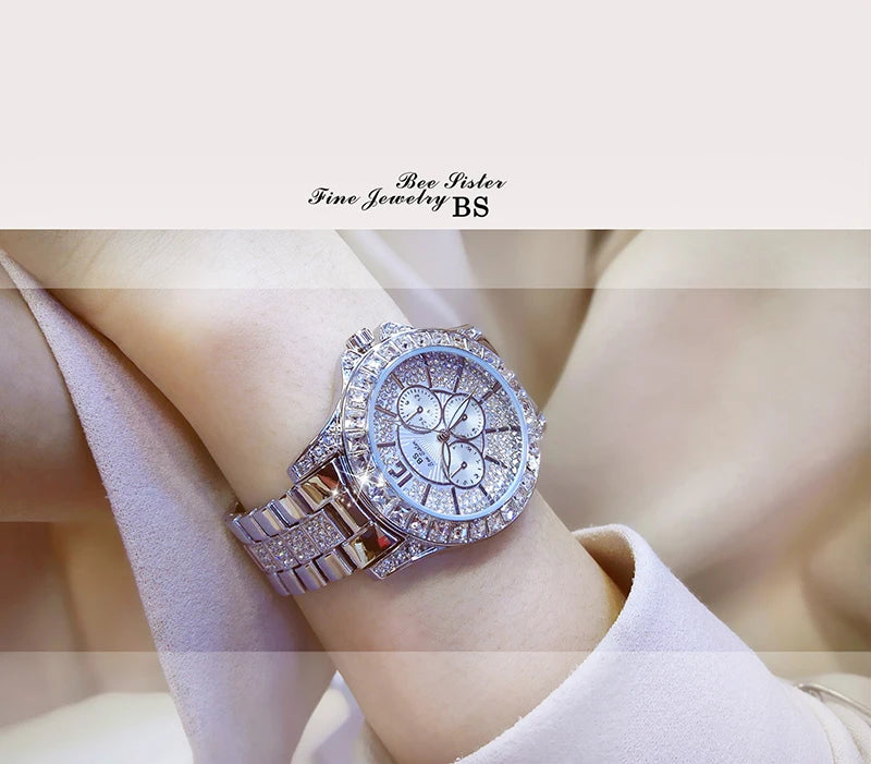 Women Watches Quartz Diamond Luxury Watch Fashion Top Brand Wristwatch Fashion Watch Ladies Crystal Jewelry Rose Gold Watch - Uknowucme