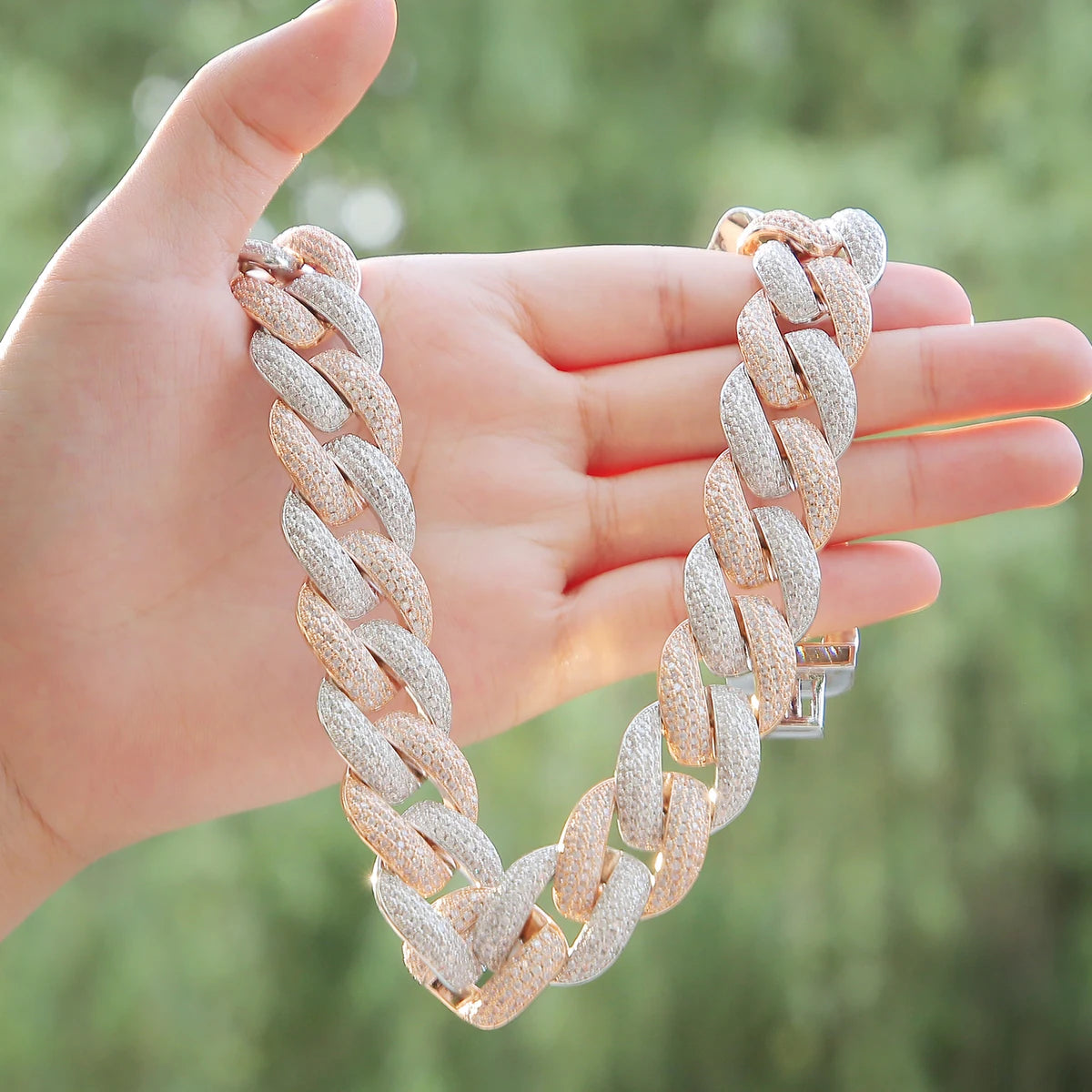 Bubble Letter Miami Cuban Link Chain Men Necklace  5A Cubic Zircon Hip Hop Choker Rock Jewelry 2021 Trend Christmas Gift - Uknowucme