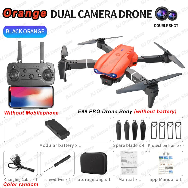 2024 E99Pro RC Drone 4K Professinal With 1080P Wide Angle HD Camera Foldable Helicopter WIFI FPV Height Hold Gift Toy - Uknowucme