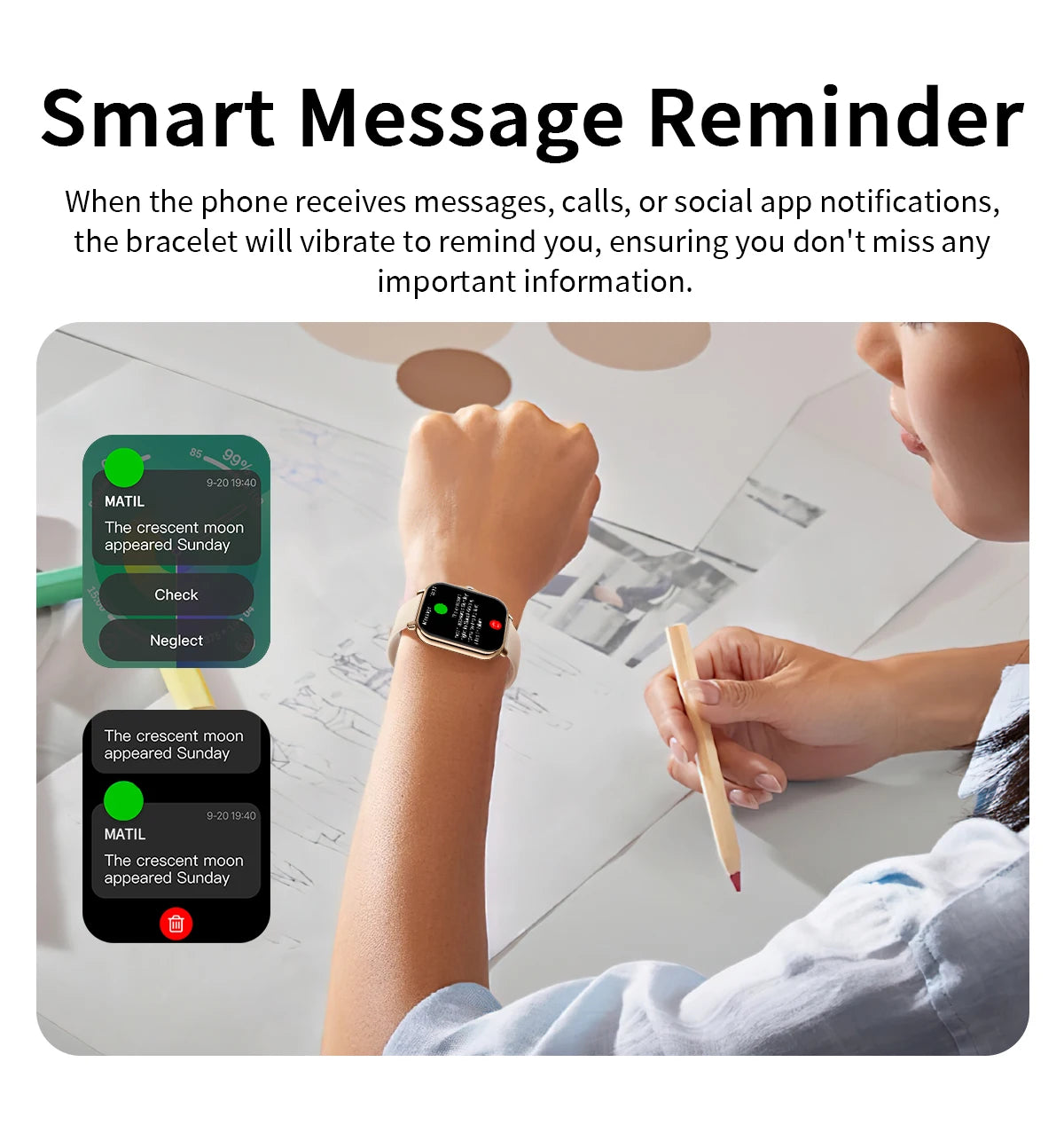New Smartwatch 1.83'' HD Screen BT Call Health&Sleep Monitoring Kids Smart Watch Waterproof Fashoin Sport Bracelet For Women Men