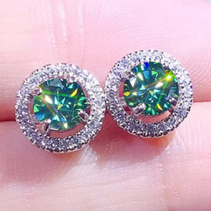 2025 Geometric Green CZ Sparkling Cubic Zirconia Earrings, Suitable for Women's Wedding Parties, Elegant  Jewelry - Uknowucme