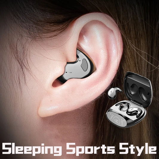 SK Ultra-thin Sleep Headphones 5.3 Wireless Bluetooth Headset Invisible Earbuds Hidden In Ear Button Sports Earphones Waterproof - Uknowucme