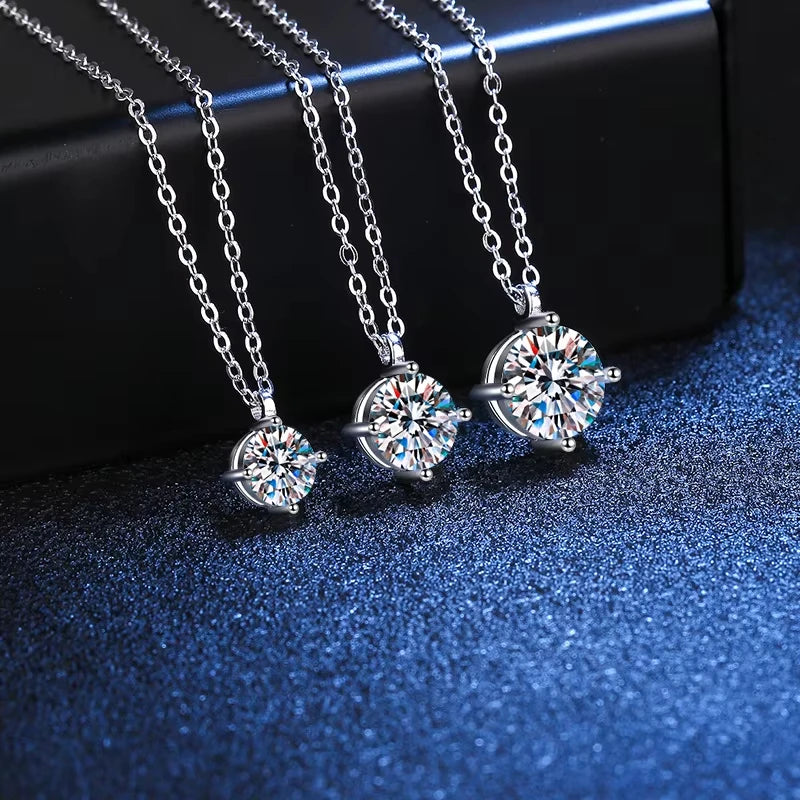 Classic Women's Moissanite Diamond Necklace  Simple Original 925 Sterling Silver Jewelry  premium Clavicle ChainFor women - Uknowucme
