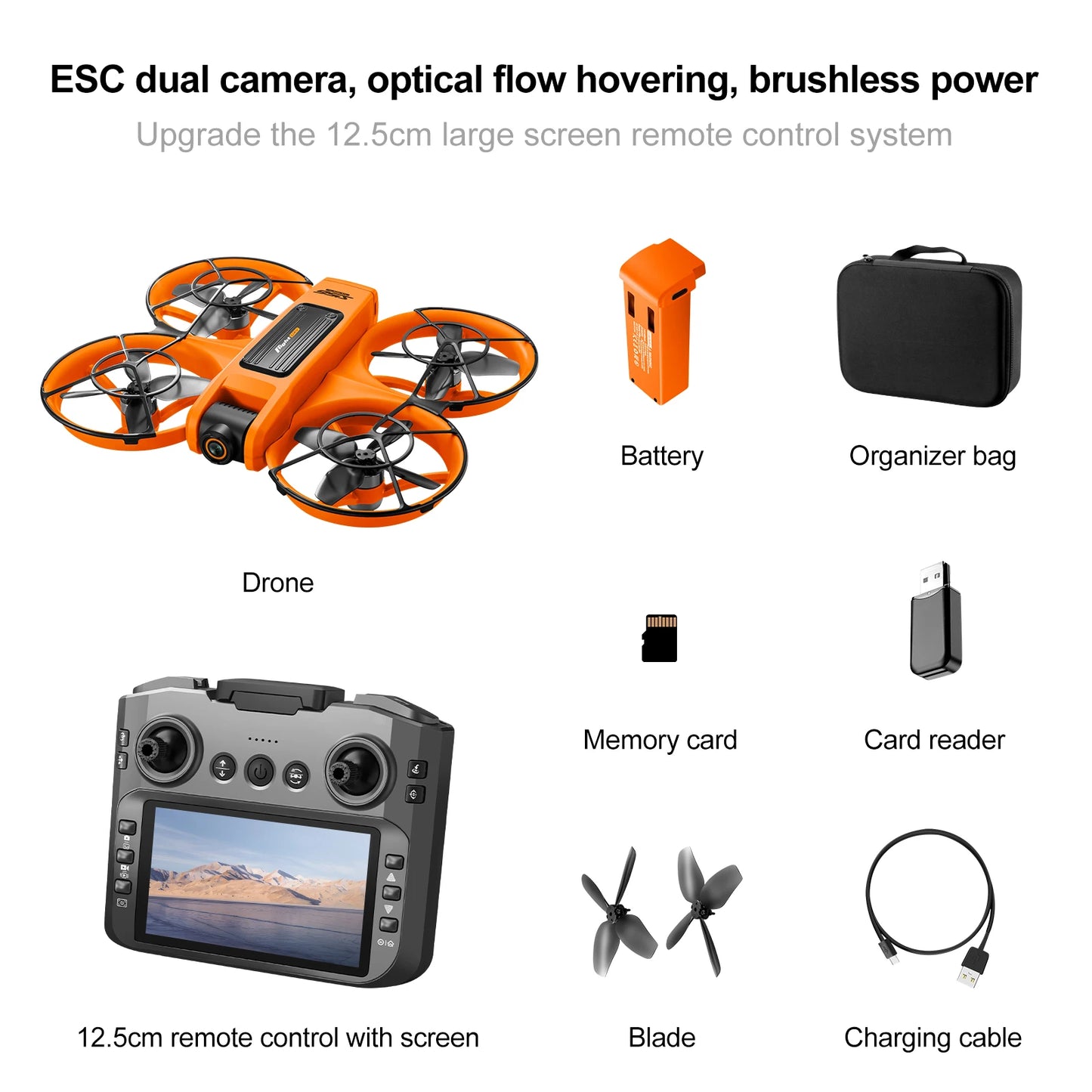 Drone with Camera 4K HD Video Stable Hover 180° Adjustable Lens 3D Flip RC Drones FPV Brushless Optical Flow Quadcopter UAV - Uknowucme