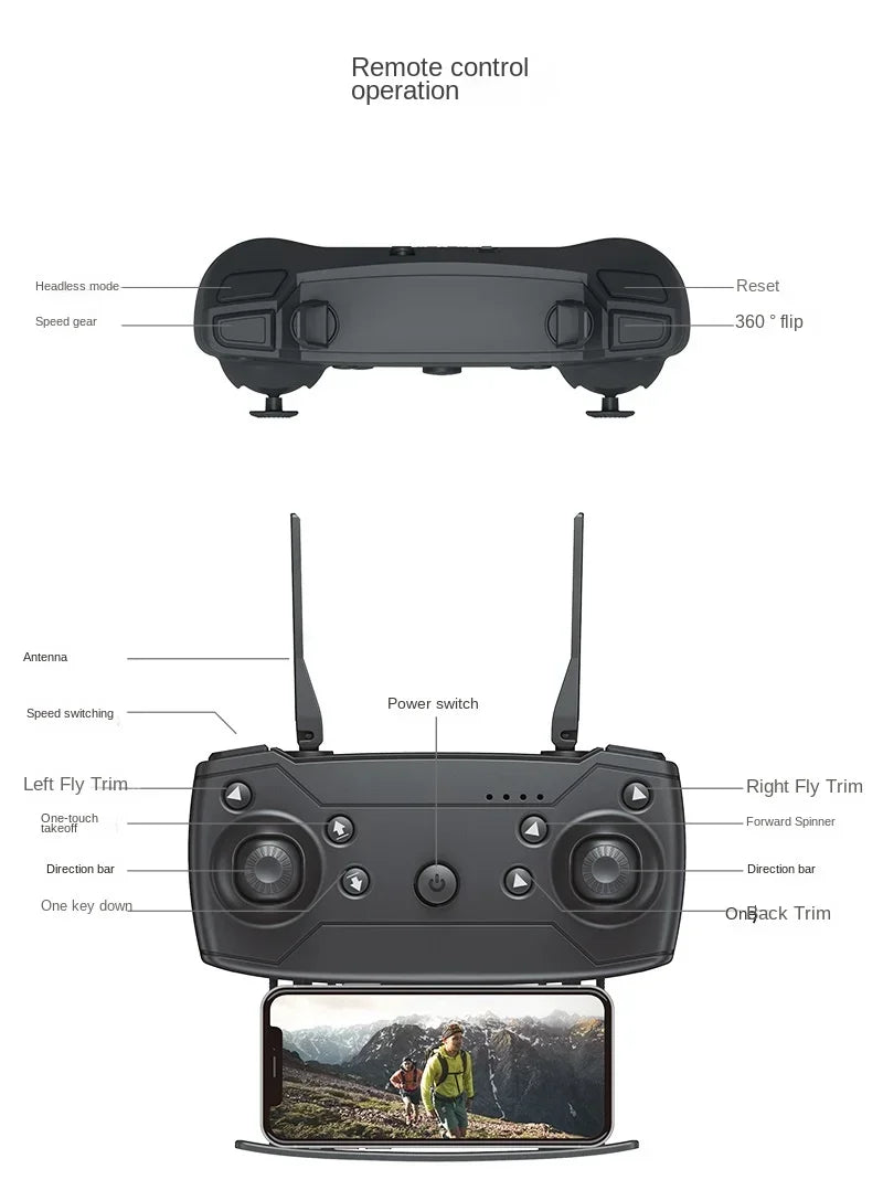 Drone E88 Pro Drone Aerial Photography High Definition 4k Dual Camera Quad Axis Remote Control Aircraft Children's Toys - Uknowucme