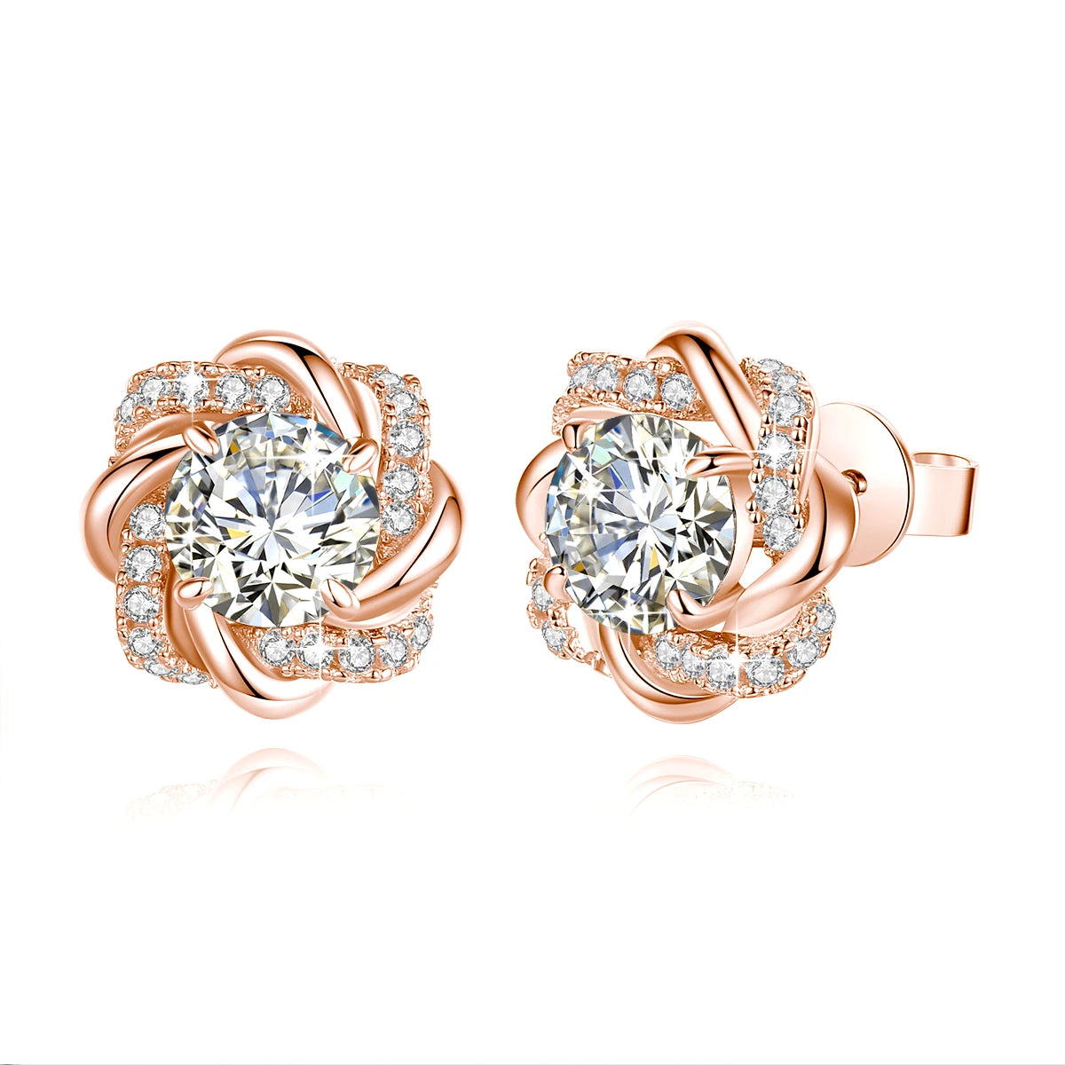 Moissanite Earrings With Certificate 2 Carat Rose Gold Luxury Jewelry For Woman Star Of David Design Trend Gift Female Mossanite - Uknowucme