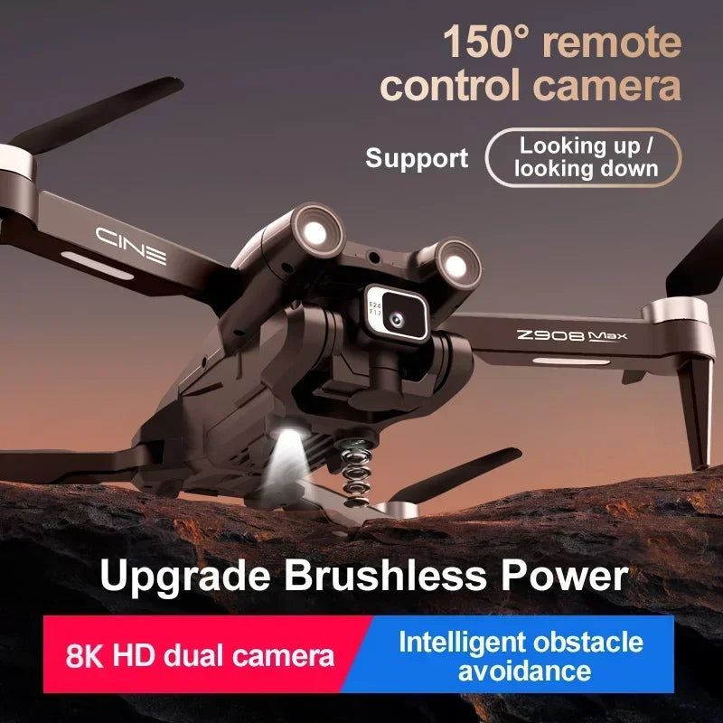 Z908Pro Max Drone Dual Camera 8K Professional Brushless Motor GPS FPV Obstacle Avoidance Folding Quadcopter 10000M 2024 New - Uknowucme