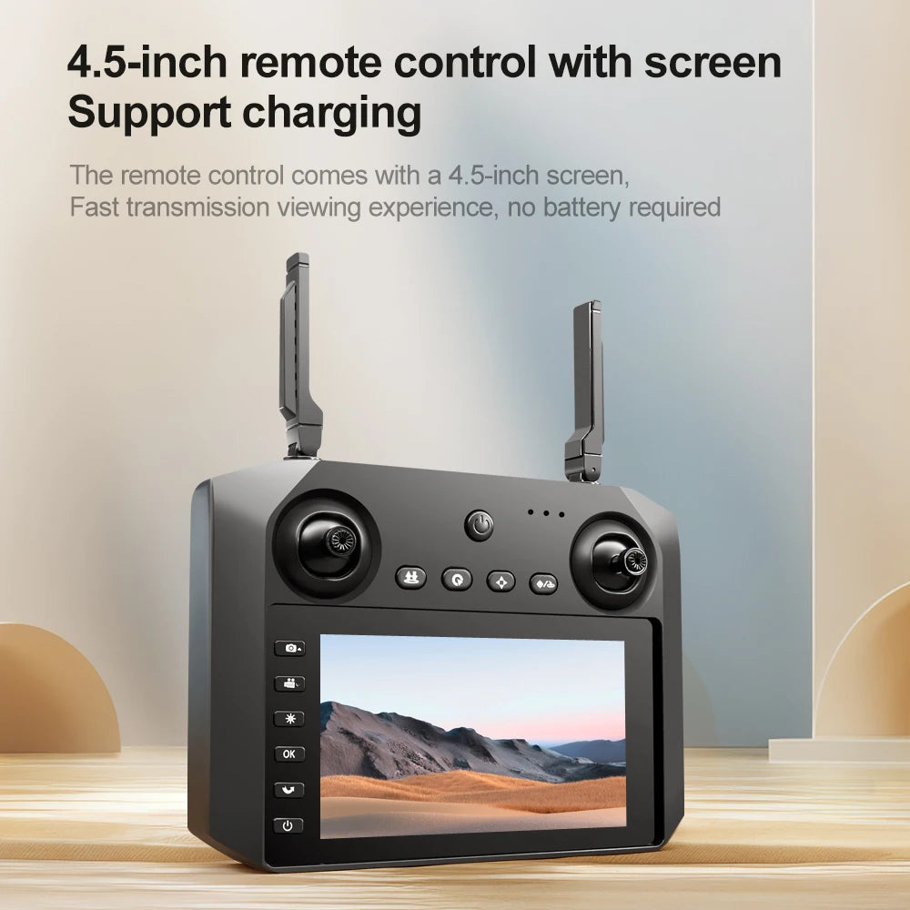 Drone 4K HD Brushless Motor Avoidance Drones with 4.5" Screen On Control Dual Cameras Quadcopter Gifts For Children and Adults - Uknowucme