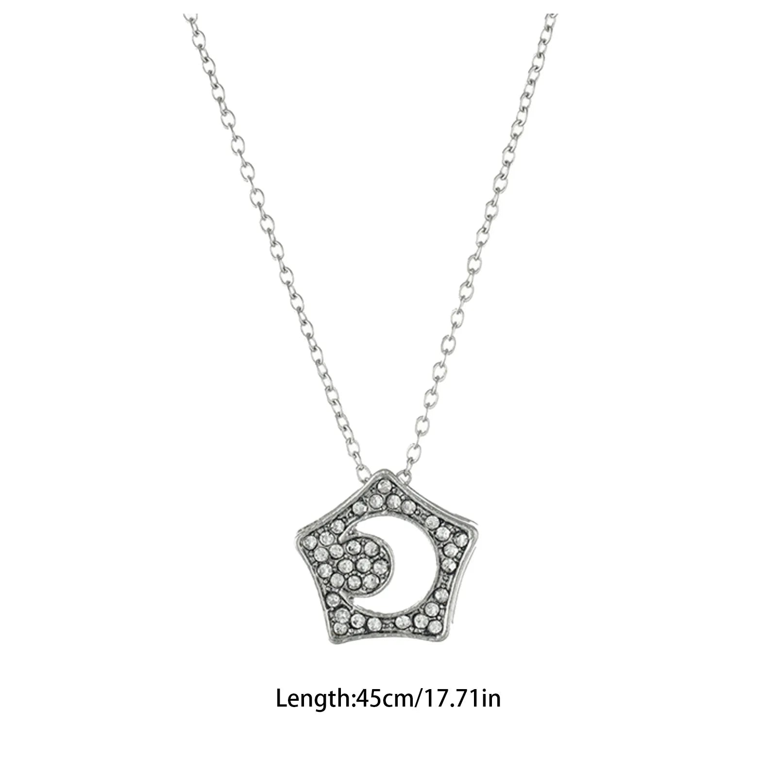 Korean Fashion Star Moon Shaped Zircon Pendant Necklace For Women Chain Jewelry Necklace Fashion Birthday Girl Lover Gift - Uknowucme