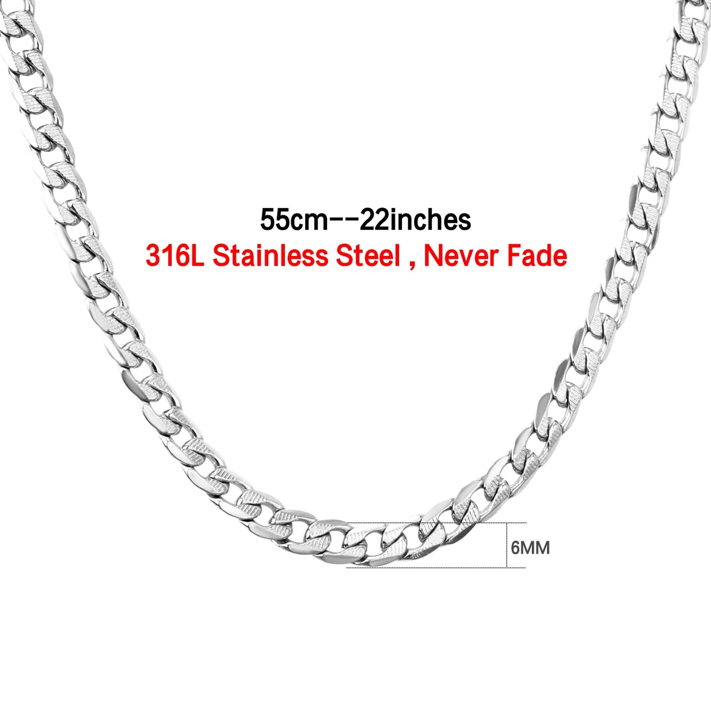 LUXUSTEEL Men's Figaro NK Chain Necklace 6/8/10MM Stainless Steel Golden Mixed Silver Color Curb Link For Women Jewelry Gift - Uknowucme
