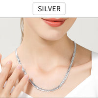 18K Gold/Silver Color 6mm Full Sideways Necklace 8/18/20/24 Inch Chain For Woman Men Fashion Wedding Engagement Jewelry - Uknowucme