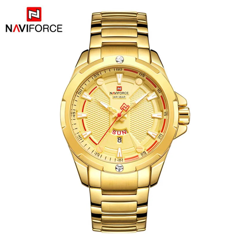 NAVIFORCE Men Luxury Wrist Watch Waterproof Business Male Watches Stainless Steel Casual Quartz Calendar Clock Relogio Masculino - Uknowucme
