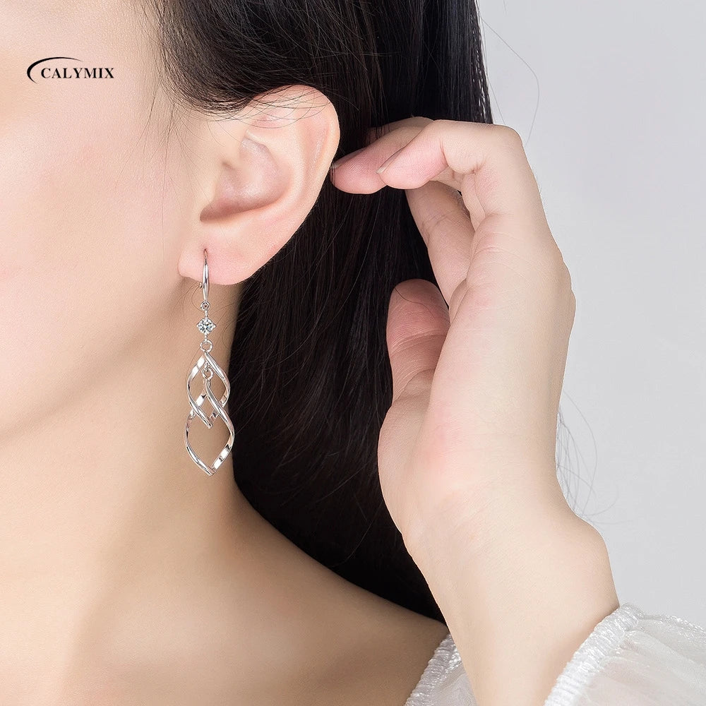 NEW S925 Sterling Silver Color Simple Round Bling CZ Zircon Stone Stud Earrings Fashion Jewelry Korean Earrings for Women Girl - Uknowucme