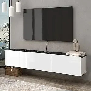 Atelier Mobili TV Stands for Living Room, TV Stand up to 75 inch TV, Floating TV Stand Wall Mounted, Floating Entertainment Cent