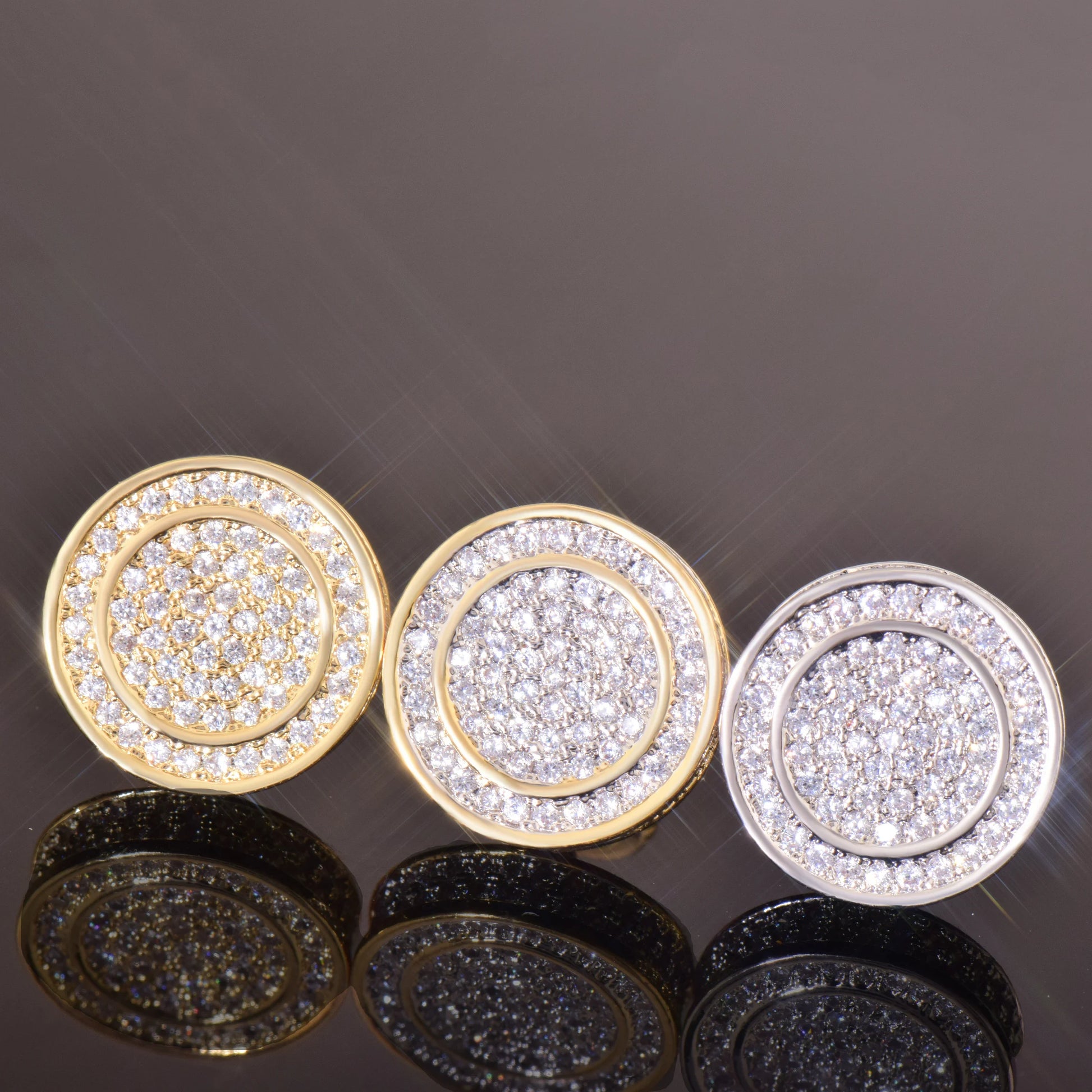 CUC 12MM Men Round Stud Earring Iced Out Cubic Zirconia Women Screw/Push  Earrings Hip Hop Jewelry Fashion Gift - Uknowucme