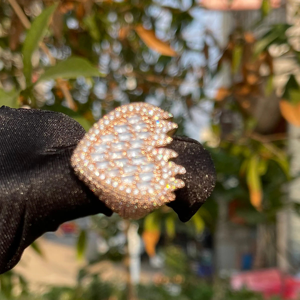 Bubble Letter Baguette Flame Ring for Men Iced Out Finger Charms Real Gold Plated Hip Hop Fashion Jewelry 2023 Trends - Uknowucme