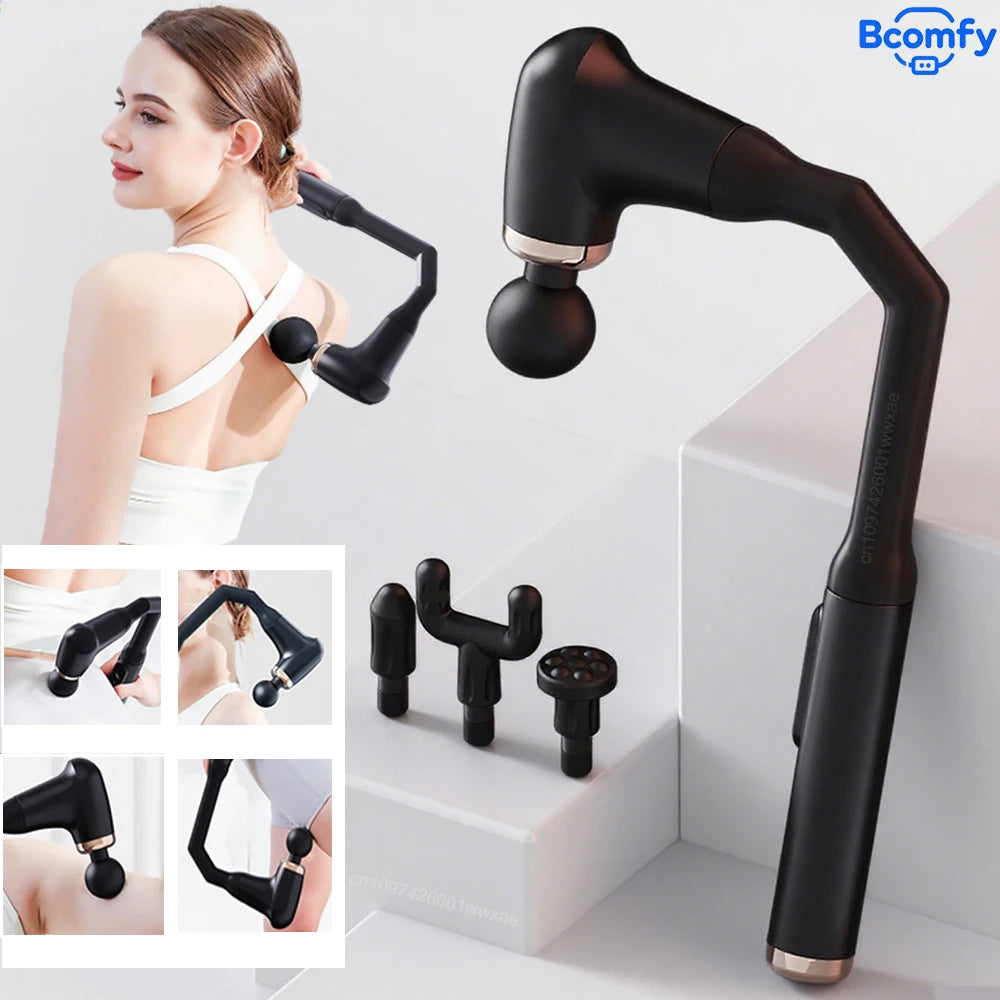 Massage Gun  Muscle Massager Deep Tissue With Extended Handle Portable Rechargeable Fascia Gun for Neck Shoulder Back Leg