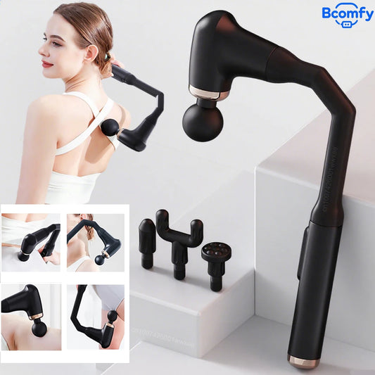 Massage Gun  Muscle Massager Deep Tissue With Extended Handle Portable Rechargeable Fascia Gun for Neck Shoulder Back Leg