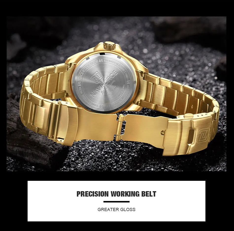 NAVIFORCE Men Luxury Wrist Watch Waterproof Business Male Watches Stainless Steel Casual Quartz Calendar Clock Relogio Masculino - Uknowucme