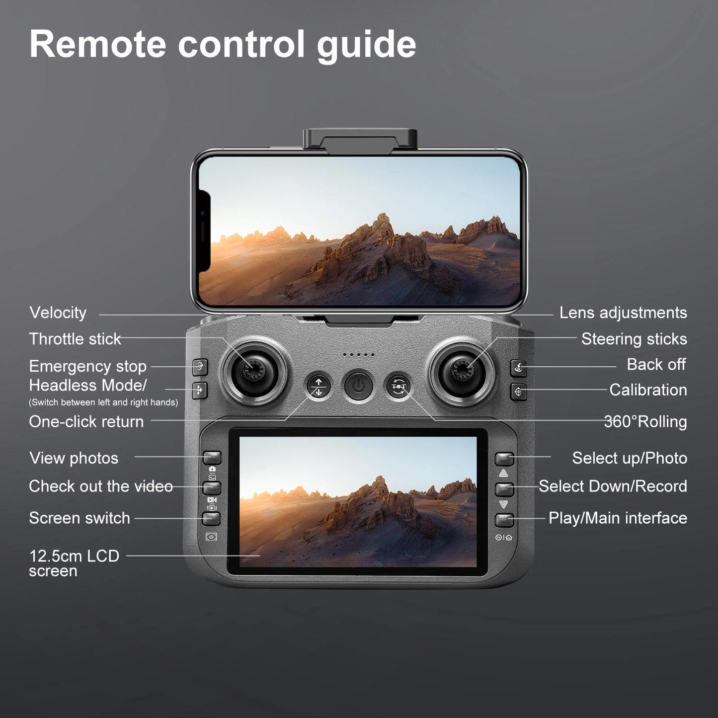 Drone with Camera 4K HD Video Stable Hover 180° Adjustable Lens 3D Flip RC Drones FPV Brushless Optical Flow Quadcopter UAV - Uknowucme